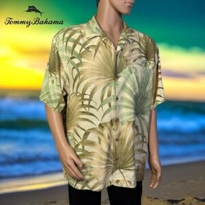 Tommy Bahama Men’s 100% Silk Short-sleeve Button-up Shirt Size L
